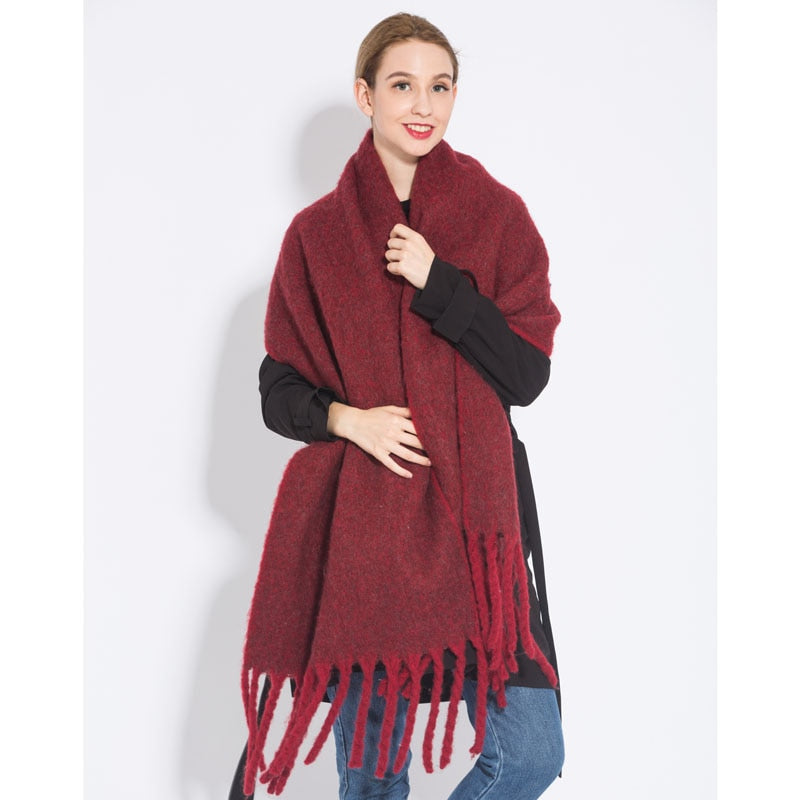 Cashmere Women Plaid Scarf, Winter Warm Shawl