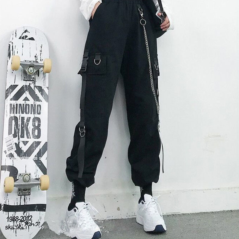 Women Cargo Pants/Harem Pants/Punk Pockets Jogger Trousers