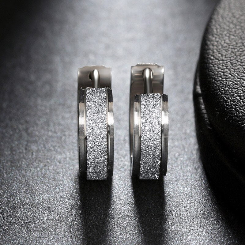 Anti-allergic titanium steel buckle earrings