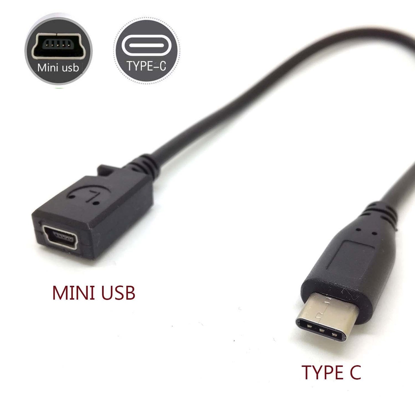 Type C USB 3.1 Male to 5pin Mini USB Female Charging Data sync Cable Cord Adapter