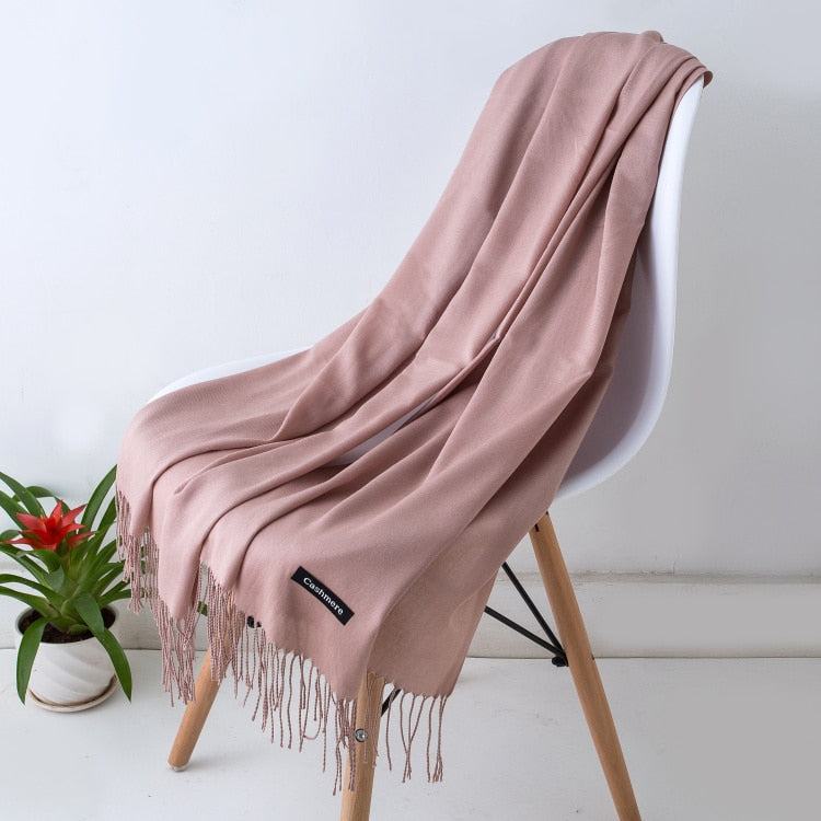 Winter Women Scarf Thin Shawls and Wraps Lady Solid Female Hijab Stoles Long Cashmere Pashmina Foulard Head Scarves