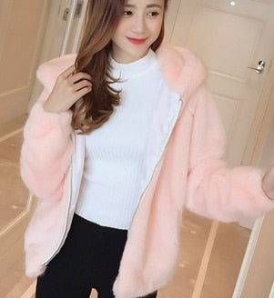 Rabbit imitation fur winter grass mink faux fur coat