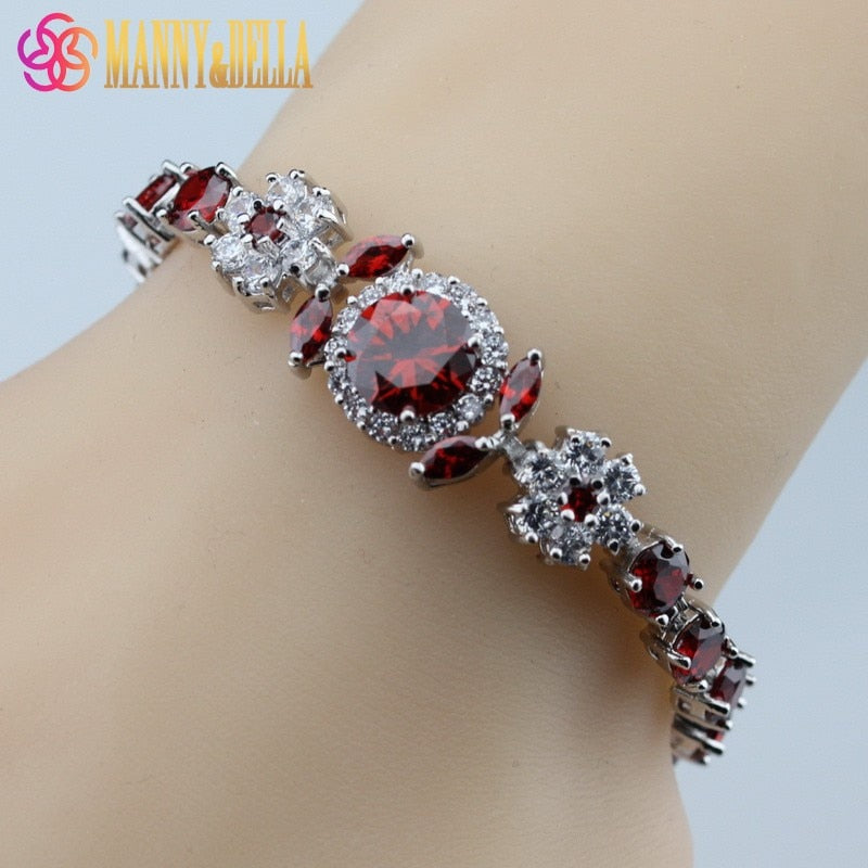 AAA+ Quality Red Garnet Wedding Bracelet