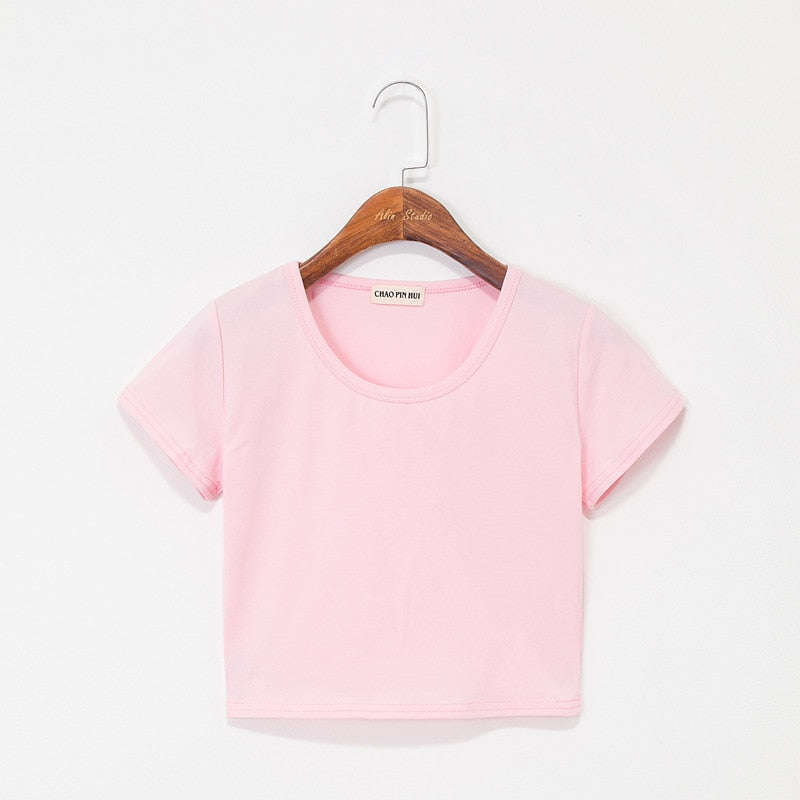 Casual Solid Cotton T-Shirt/Short Sleeve