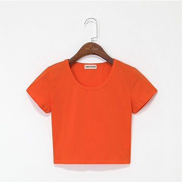 Casual Solid Cotton T-Shirt/Short Sleeve