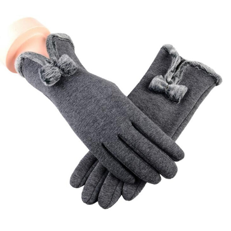 Winter Non-Inverted Velvet Cashmere Full Finger Warm Lace Gloves