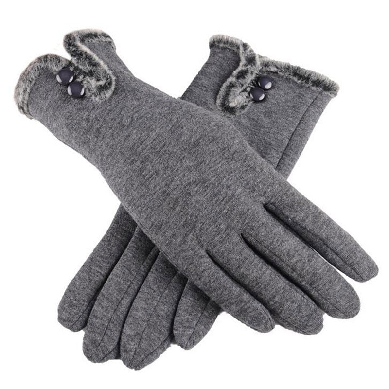 Winter Non-Inverted Velvet Cashmere Full Finger Warm Lace Gloves