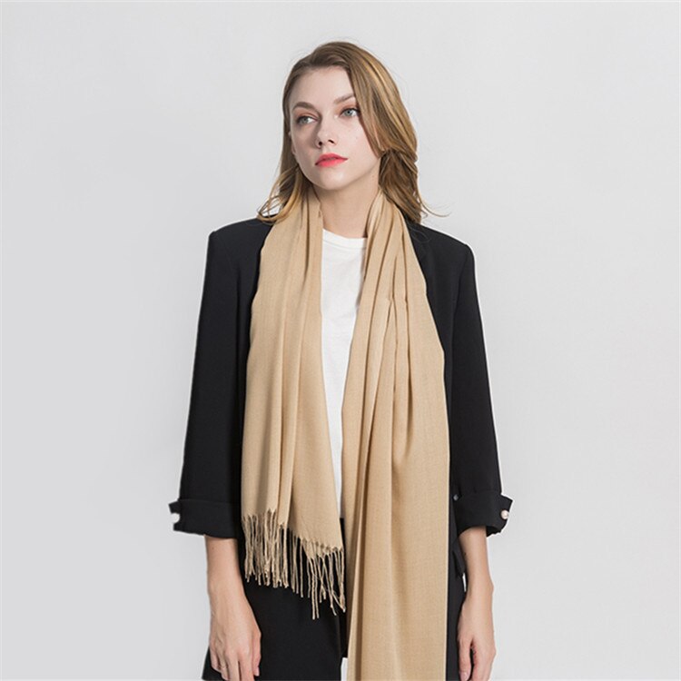 Winter Women Scarf Thin Shawls and Wraps Lady Solid Female Hijab Stoles Long Cashmere Pashmina Foulard Head Scarves