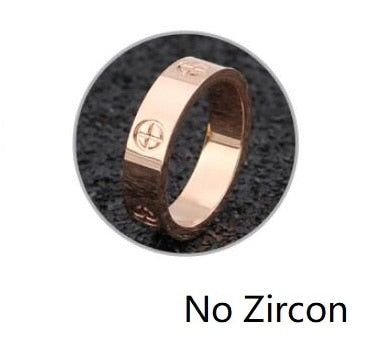 Stainless Steel Zircon Ring