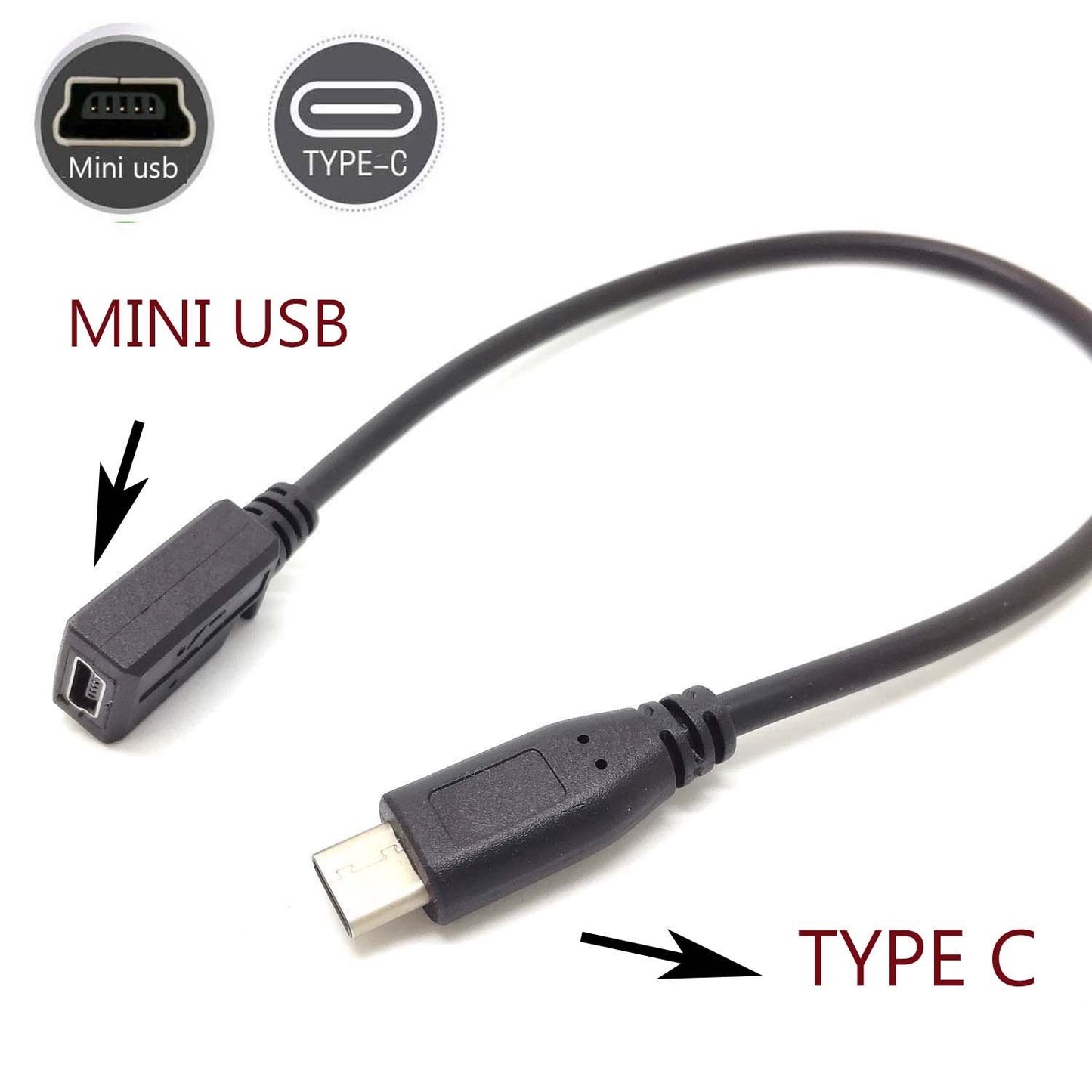 Type C USB 3.1 Male to 5pin Mini USB Female Charging Data sync Cable Cord Adapter