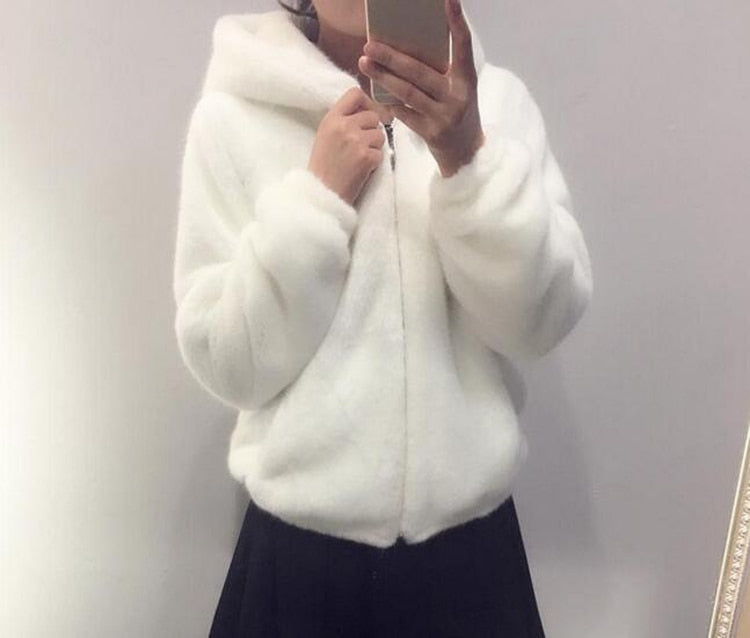 Rabbit imitation fur winter grass mink faux fur coat