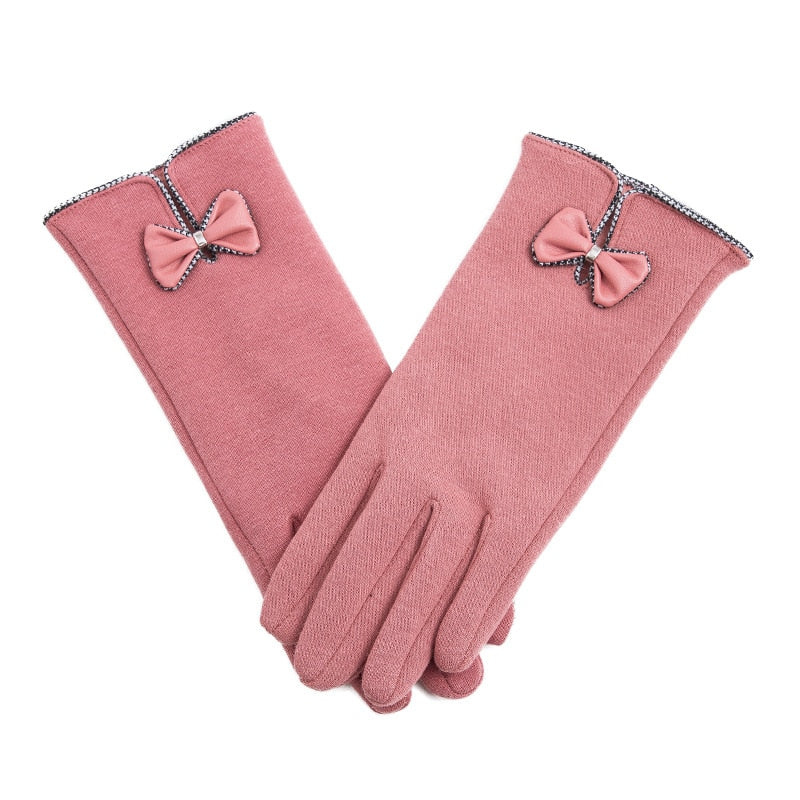 Winter Non-Inverted Velvet Cashmere Full Finger Warm Lace Gloves