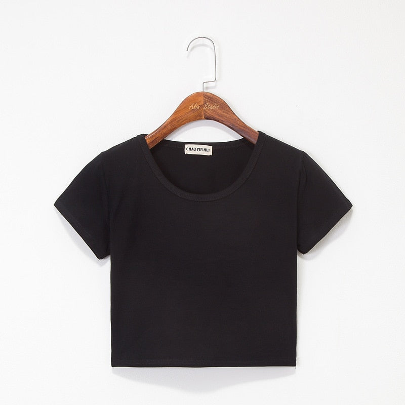 Casual Solid Cotton T-Shirt/Short Sleeve