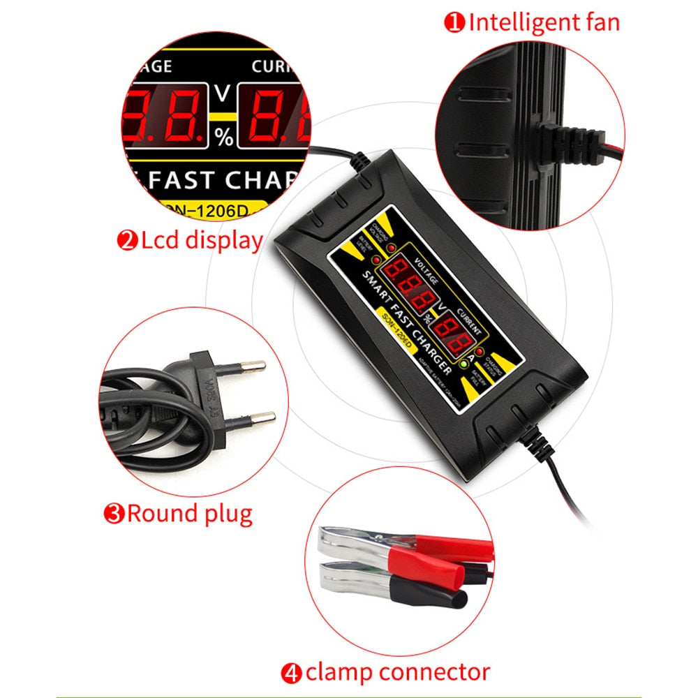 150V-250V LCD Display Full Automatic Car Battery Charger