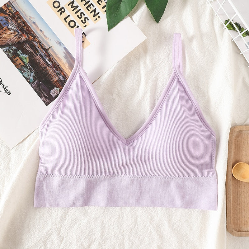 Kvinnor Crop Tops, Seamless Sports Underkläder, Tee BH, Top Tank