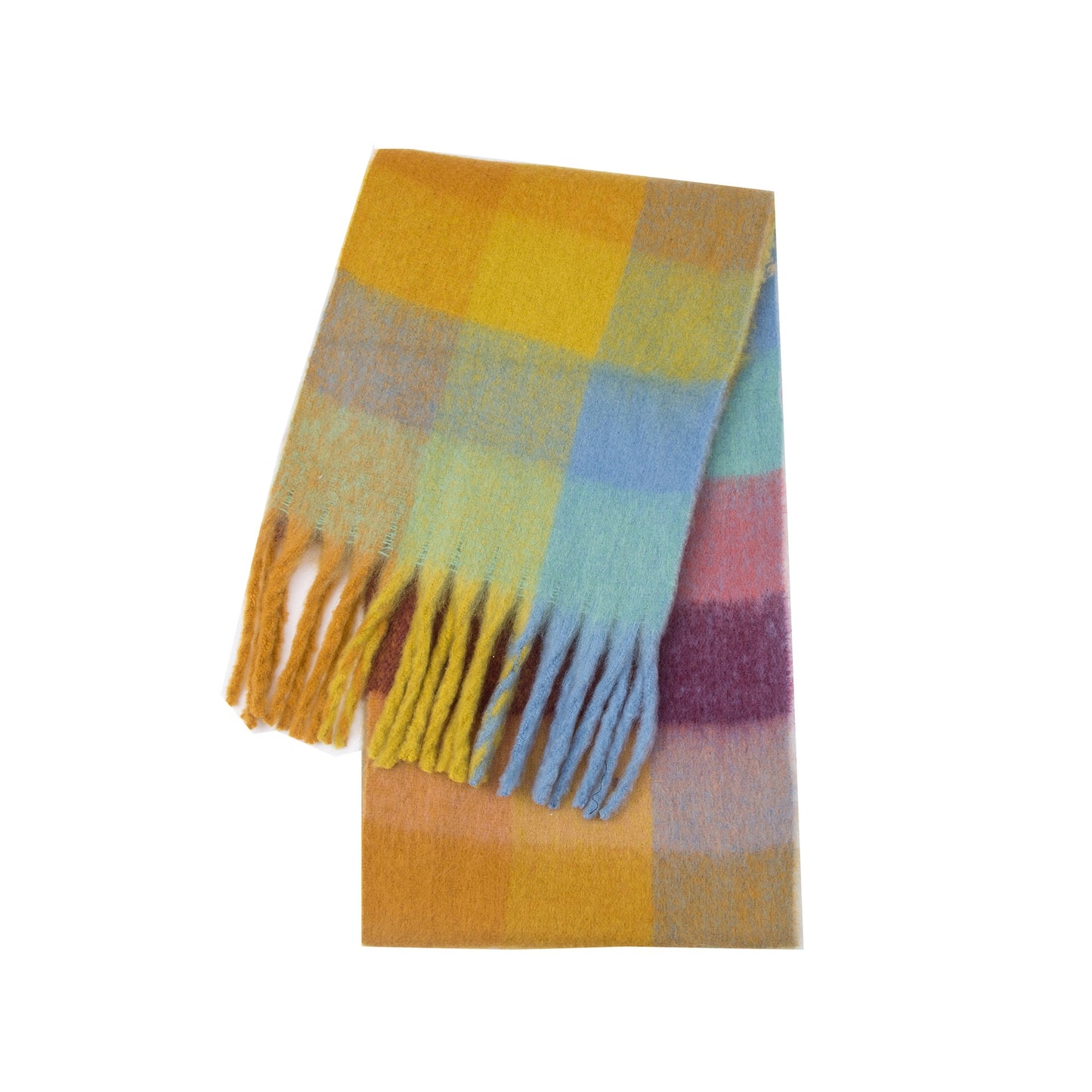 Cashmere Women Plaid Scarf, Winter Warm Shawl