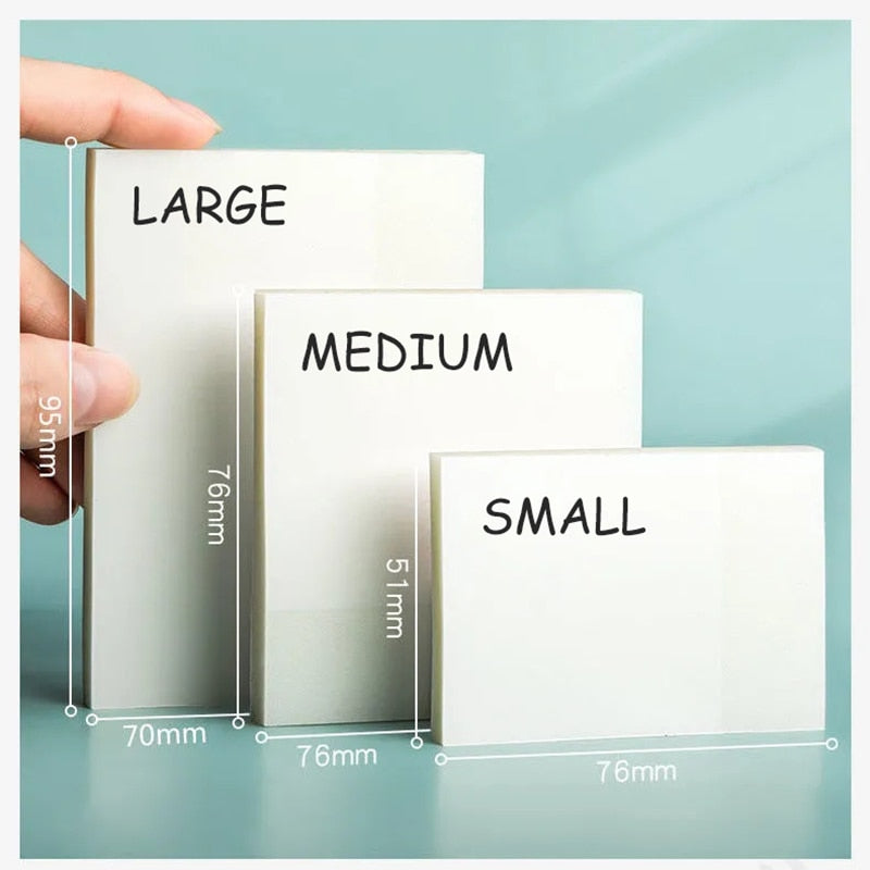 50 sheets Transparent Posted it Sticky Notes Pads, Clear Notepad Posits Waterproof Memo Pad