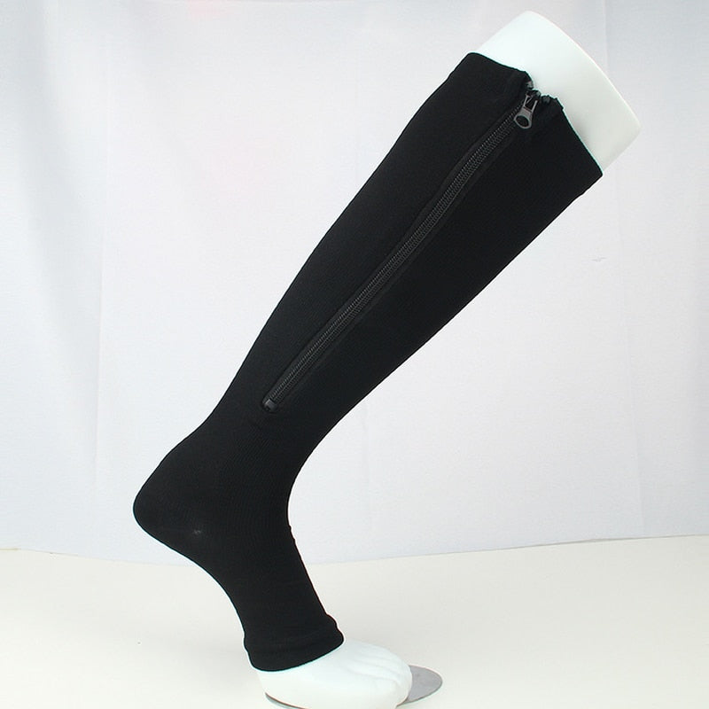 Medical compression stockings sports pressure long cycling Zipper Socks