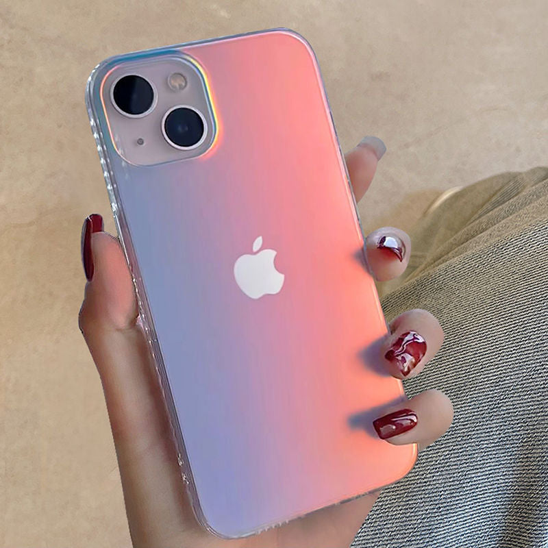 Matte Aurora Laser Gradient Phone Case For iPhone