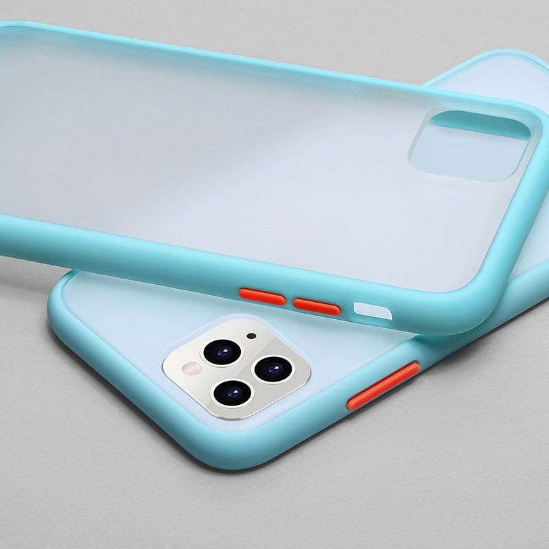 Mint Simple Matte Bumper Phone Case för iphone, mjuk TPU Silikon Clear Case Cover