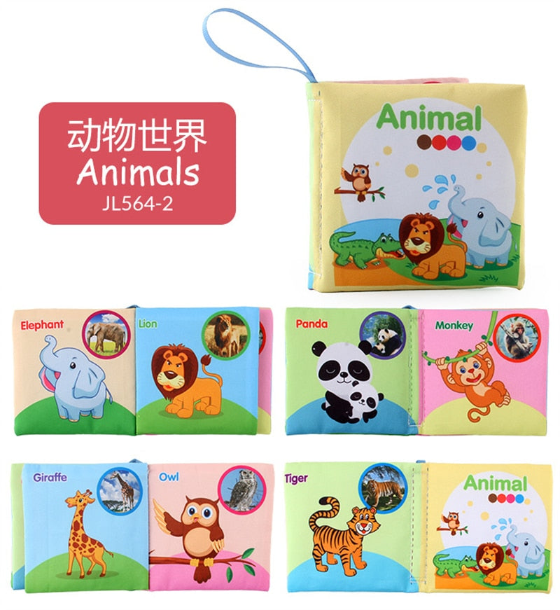 Hand Puppet Fabric Books, Newborn Baby Educational Cloth Book, Kids Early Learning Develop Reading Puzzle Book Toys