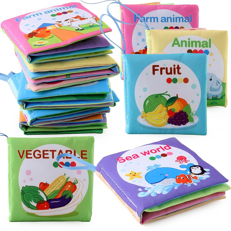 Hand Puppet Fabric Books, Newborn Baby Educational Cloth Book, Kids Early Learning Develop Reading Puzzle Book Toys