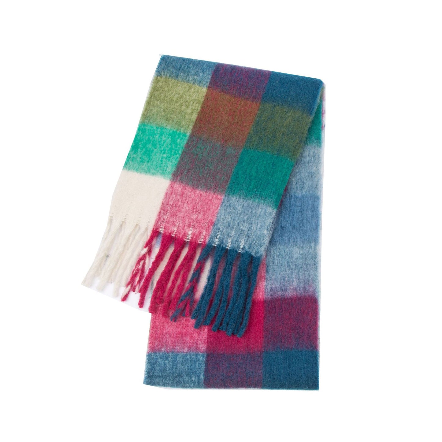 Cashmere Women Plaid Scarf, Winter Warm Shawl