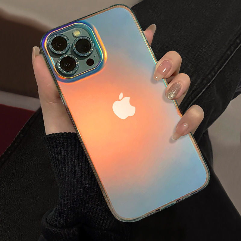 Matte Aurora Laser Gradient Phone Case For iPhone