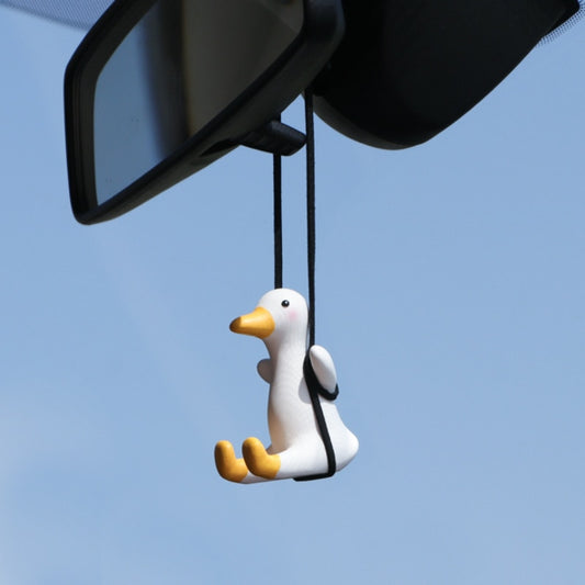 Gypsum Cute Anime Car Accessorie, Swing Duck Pendant, Auto Rearview Mirror Ornaments