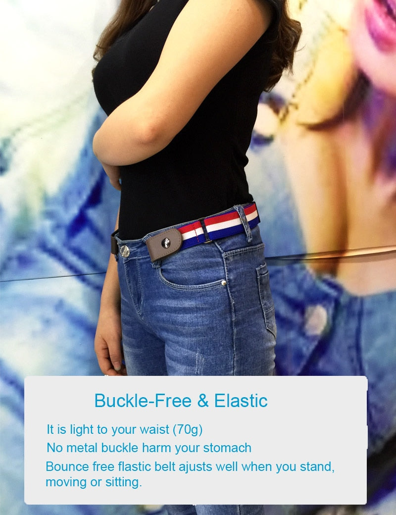 Buckle-Free Belt For Jean Pants, Dresses, Elastic Waist Belt For Women/Men