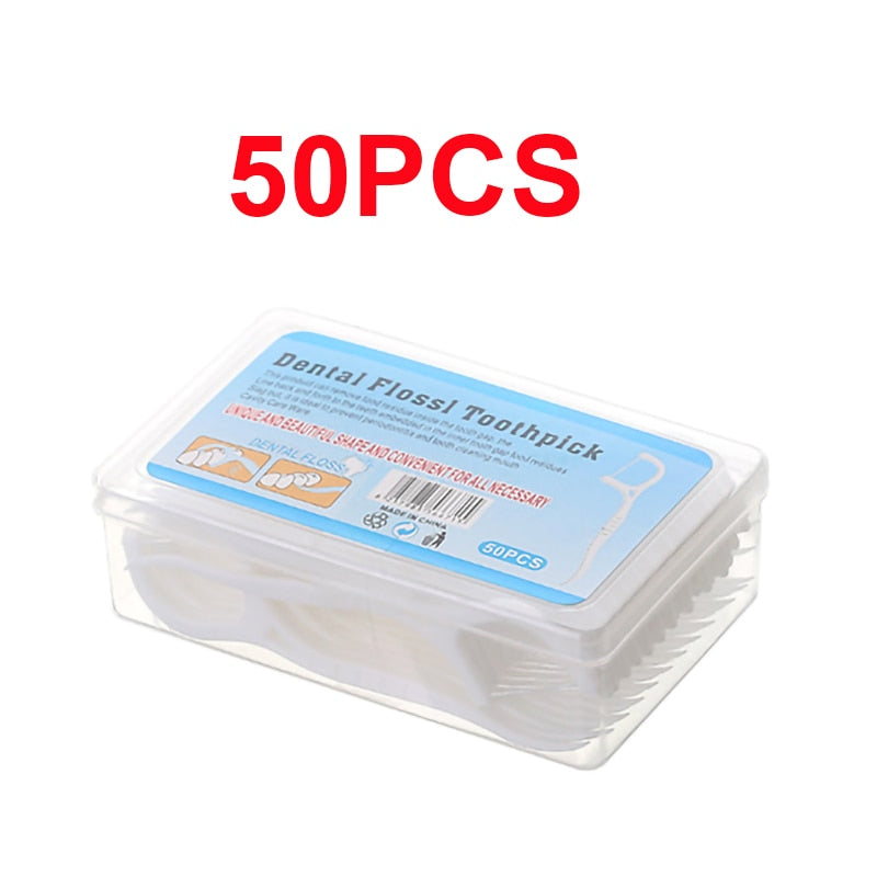 50/100pcs Dental Floss, Tooth Cleaning Interdental Brush
