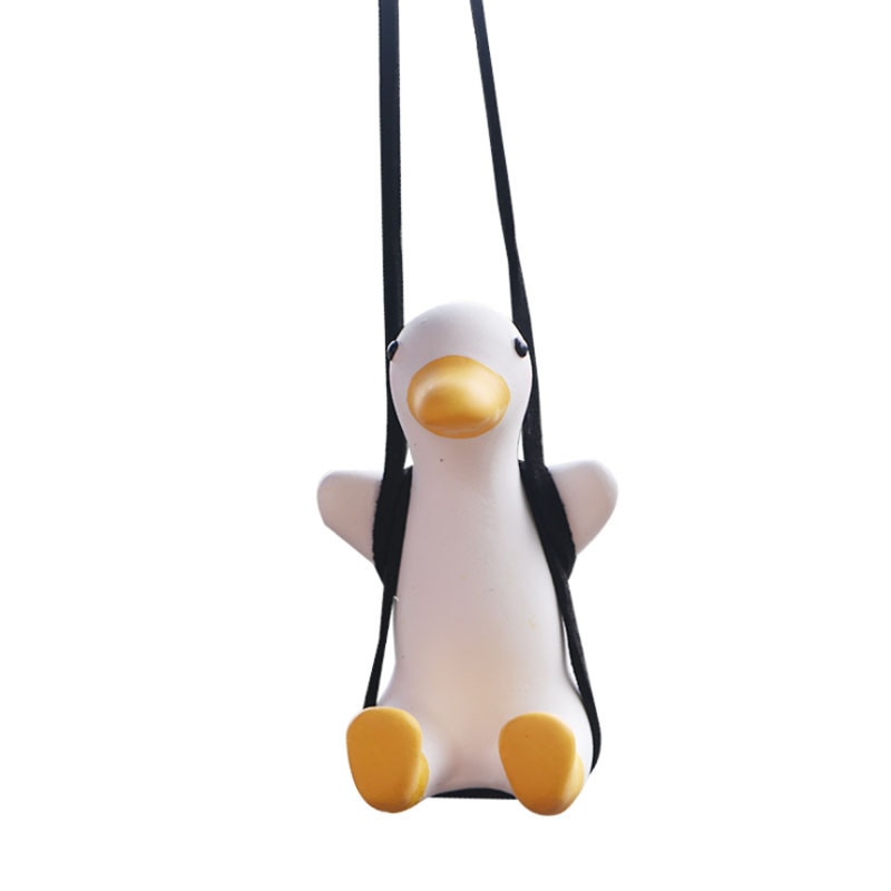 Gypsum Cute Anime Car Accessorie, Swing Duck Pendant, Auto Rearview Mirror Ornaments