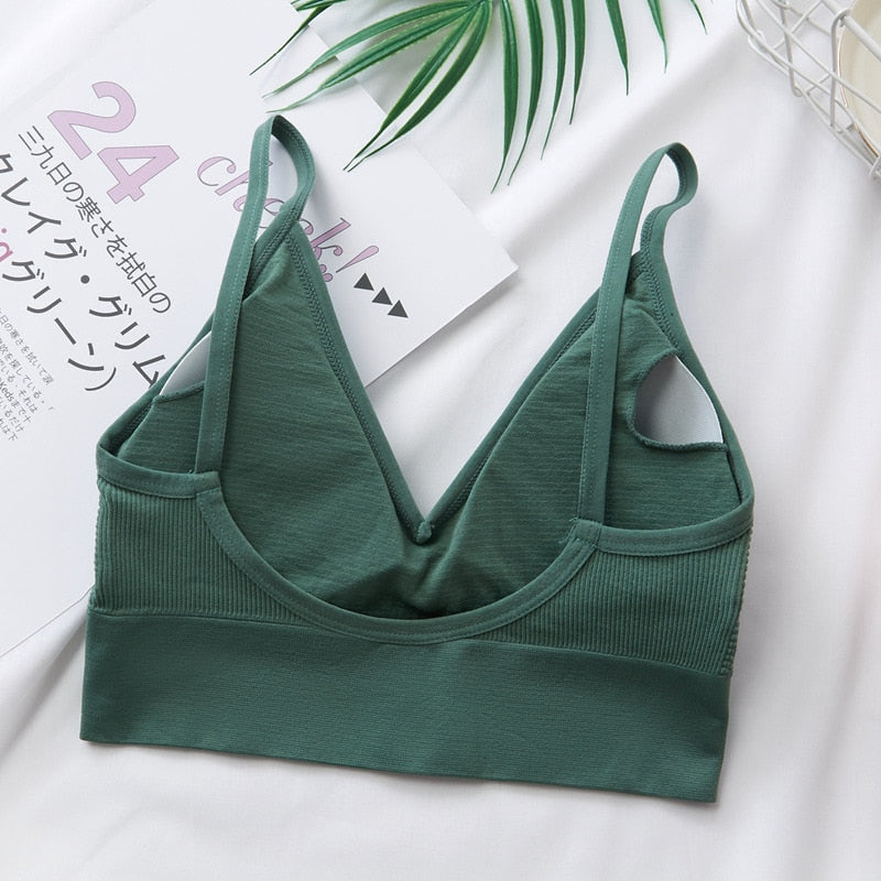 Kvinnor Crop Tops, Seamless Sports Underkläder, Tee BH, Top Tank