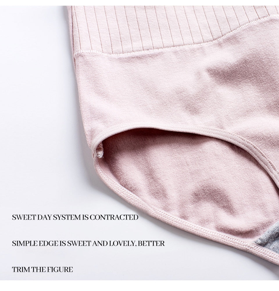 Cotton Womens Underwear Panties High Waist Briefs