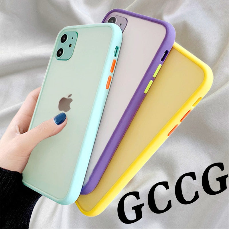 Mint Simple Matte Bumper Phone Case for iphone, Soft TPU Silicone Clear Case Cover