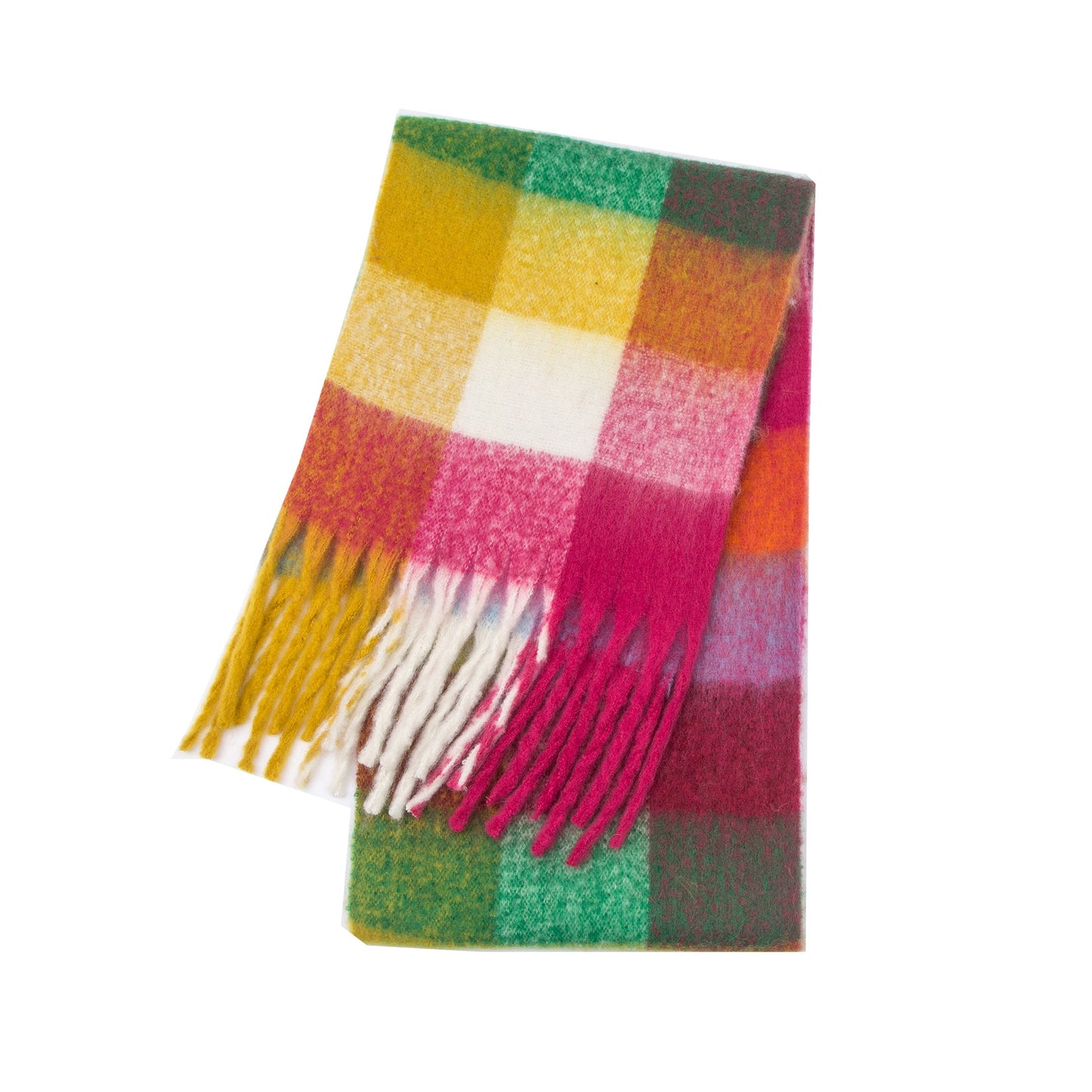 Cashmere Women Plaid Scarf, Winter Warm Shawl