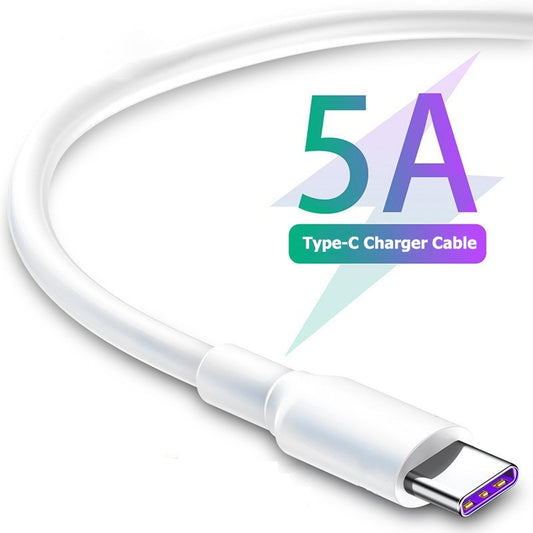 Fast Charge 5A USB Type C Cable, Mobile Phone Charging Wire