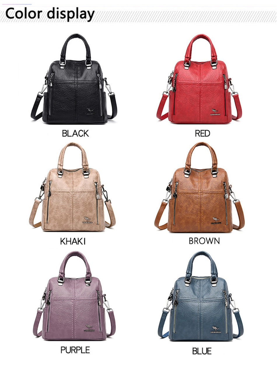 Leather Backpack Women Shoulder Bags