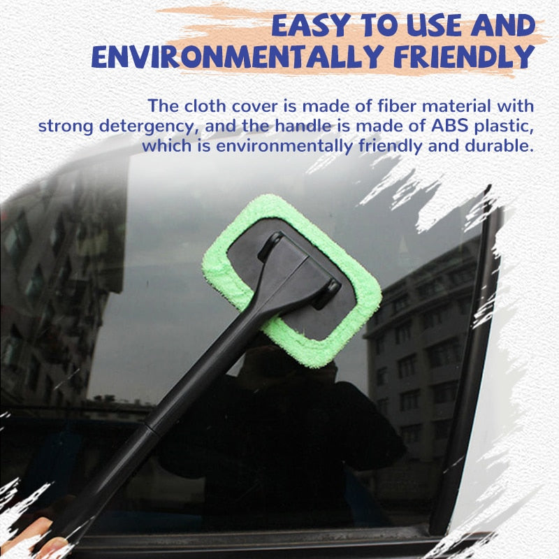 Car Window Cleaner Brush Kit, Windshield Cleaning Wash Tool, Inside Interior Auto Glass Wiper With Long Handle