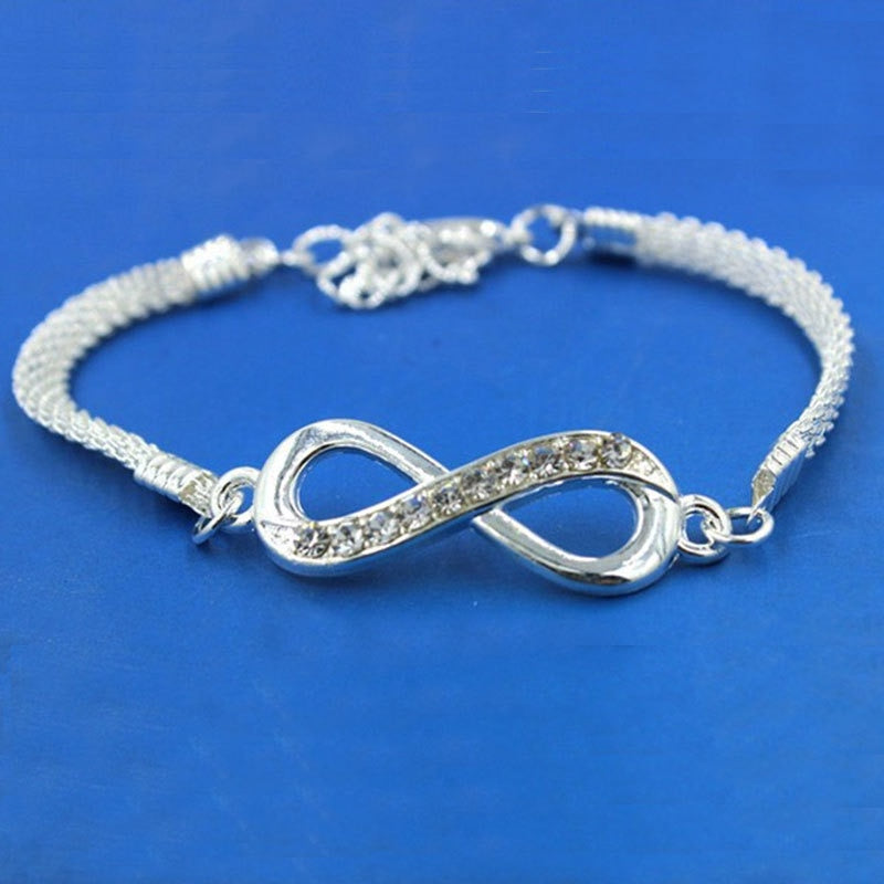 Rhinestone Infinity Bracelet for Men's & Women's
