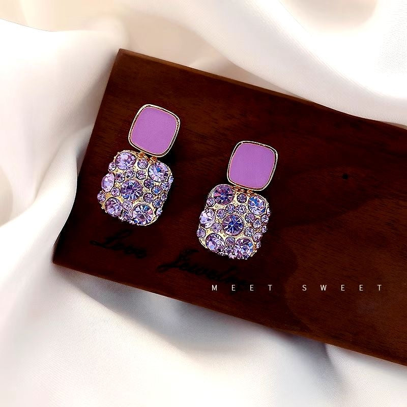 High-quality Purple Stud Earrings for Female