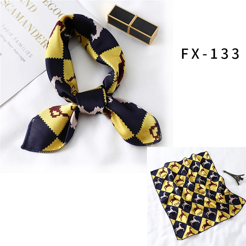 Square Silk Scarf, Bandana for Women