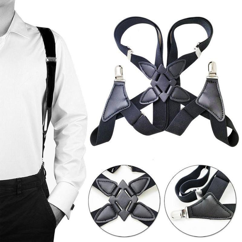 Bretels voor heren Verstelbare bretels X-vormige elastische band Zijclip Crossover