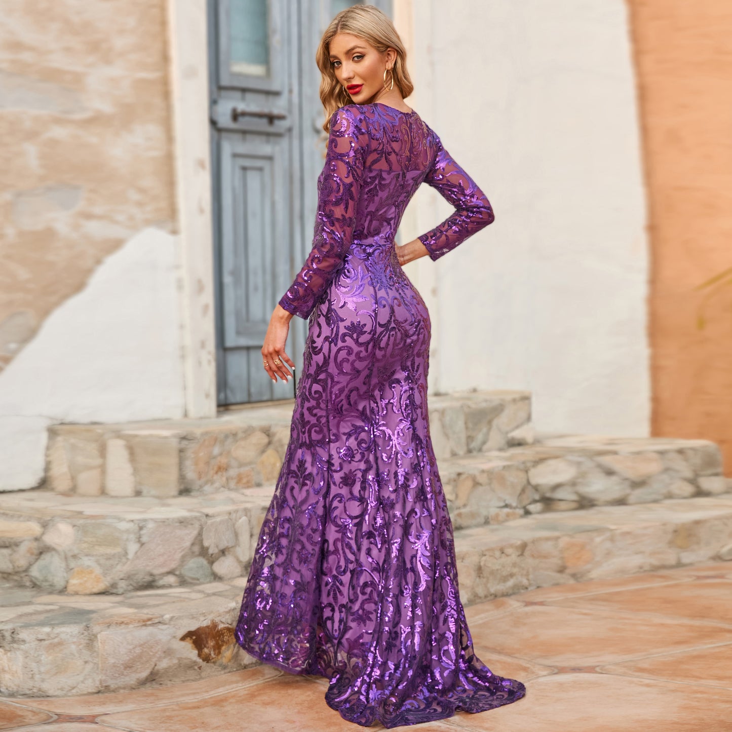 Gorgeous Ball Gown Evening Party Sequin Glitter Prom Dress