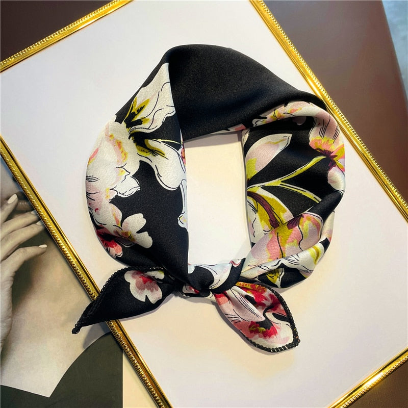 Square Silk Scarf, Bandana for Women