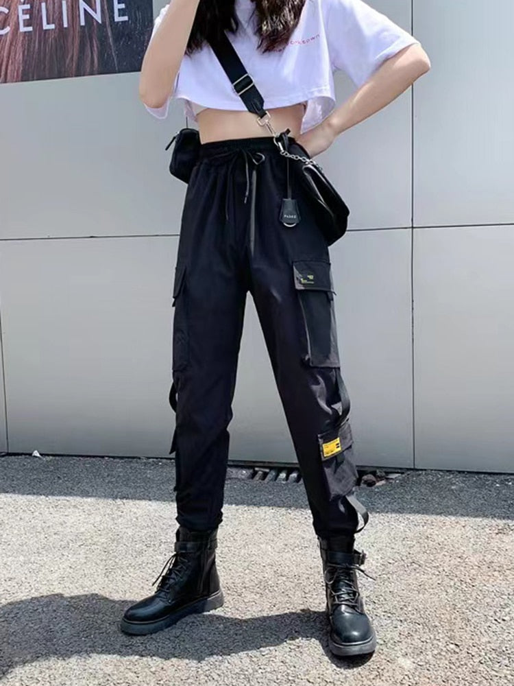 Women Cargo Pants/Harem Pants/Punk Pockets Jogger Trousers