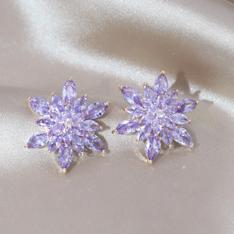 Zircon Flower Earrings