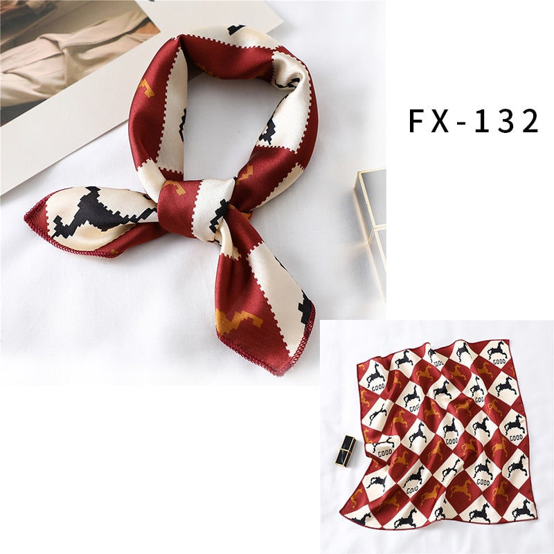 Square Silk Scarf, Bandana for Women