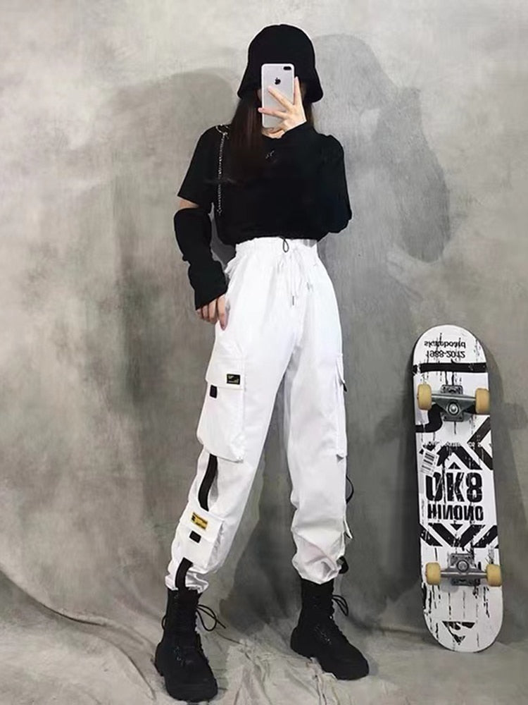 Women Cargo Pants/Harem Pants/Punk Pockets Jogger Trousers