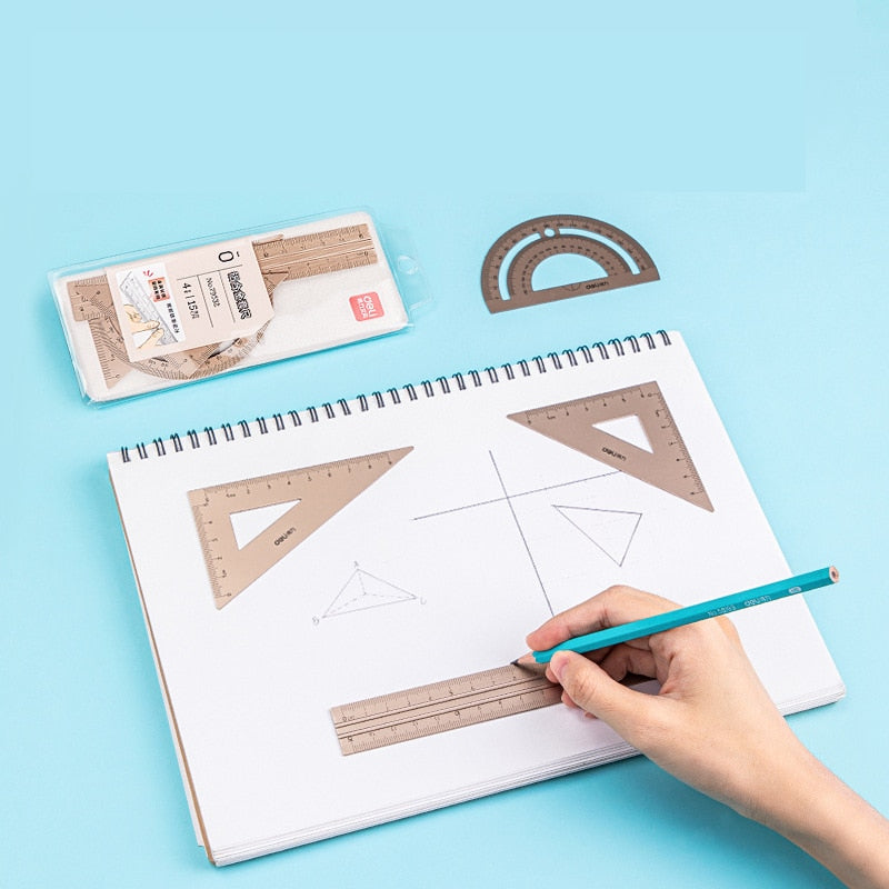 Multi-functional Combined Ruler Triangle Protractor set
